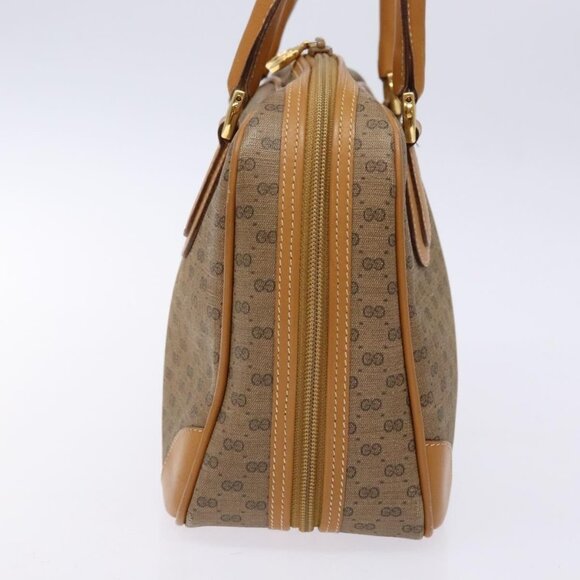 GUCCI Micro GG Supreme Hand Bag PVC Beige Gold Auth - Picture 4 of 16
